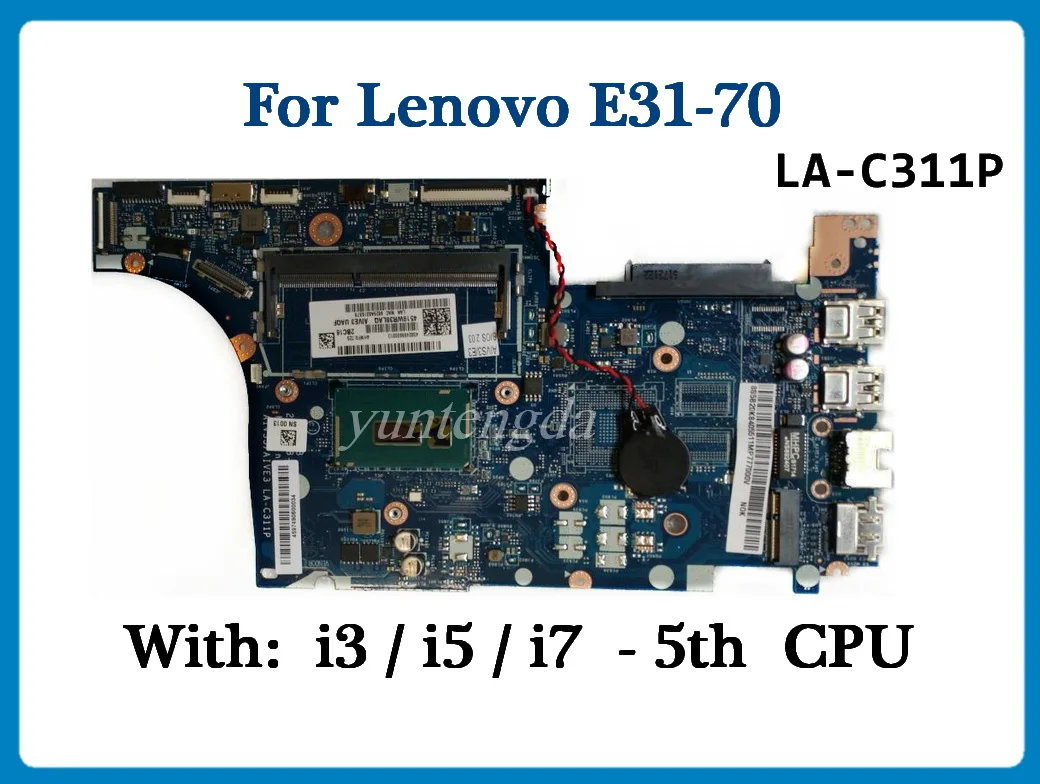 

LA-C311P для Lenovo 510S-13, материнская плата для ноутбука с 3805U, i3, i5, i7, 5-й процессором DDR3 100%, протестирована