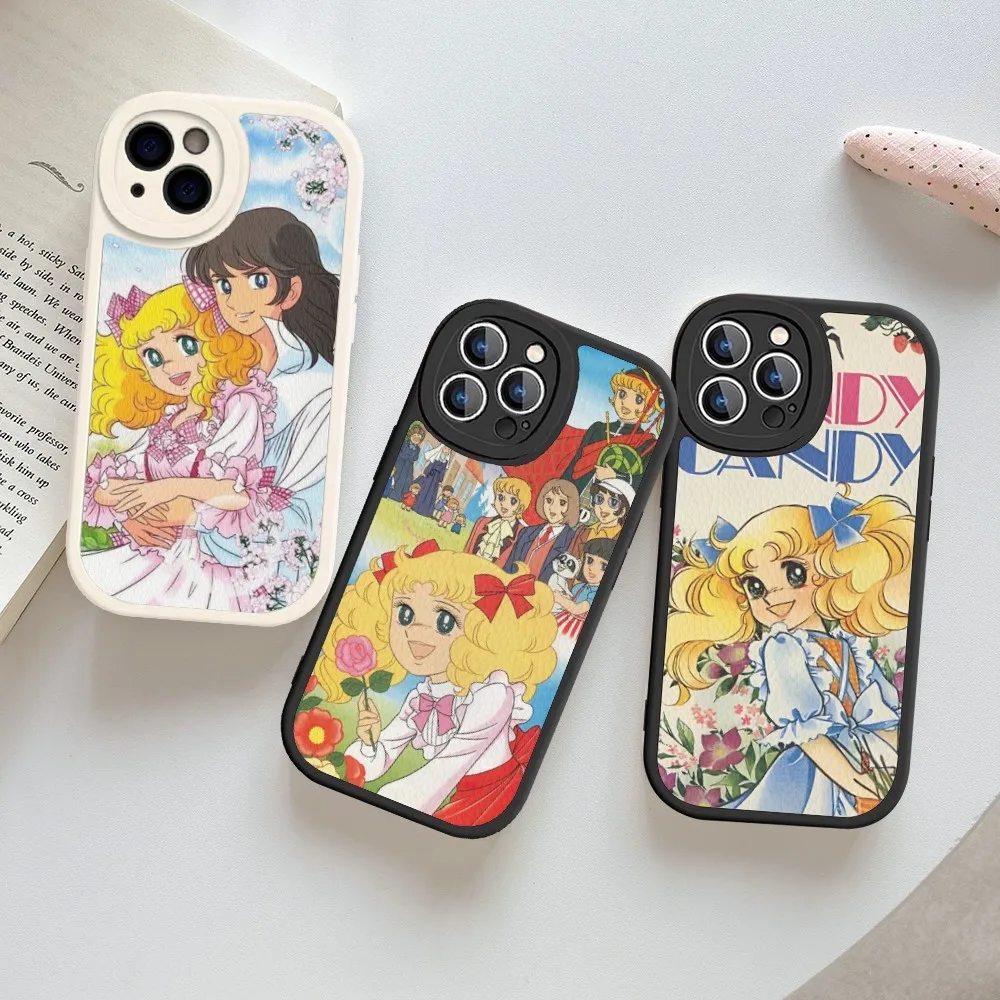 Чехол для телефона из твердой кожи с аниме Манга Candy iPhone 16 15 14 13 12 Mini 11 Pro Max Xs X Xr 7 8 Plus