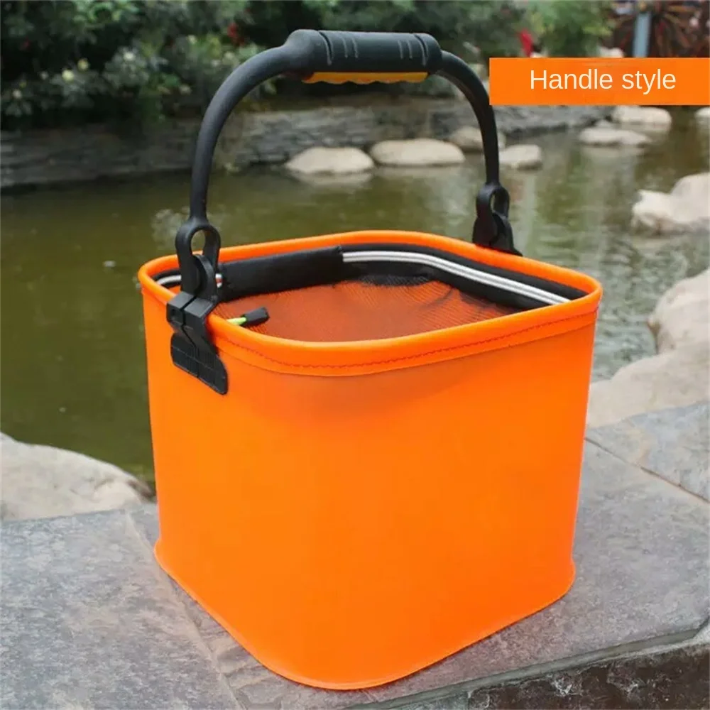 

10L Silicone Bucket for Fishing Promotion Folding Bucket Car Wash Outdoor Fishing Supplies Square Bathroom Kitchen Camp Bucket