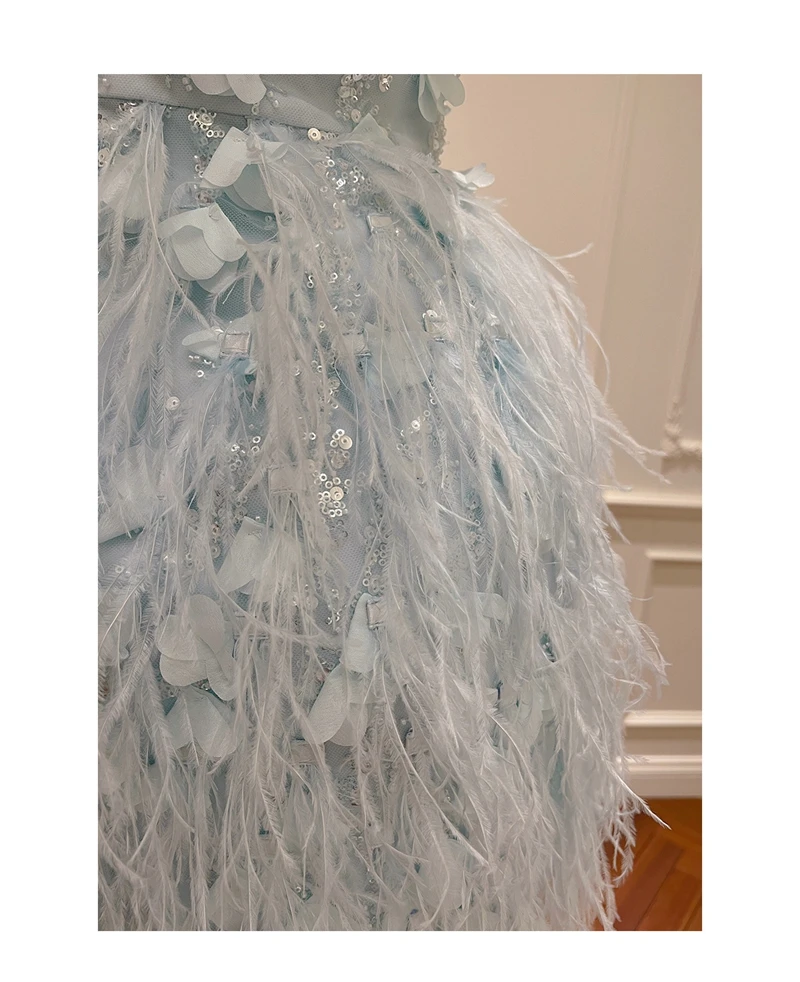 Женское платье с блестками высокого качества Lingzhi Wu роскошное короткое синими