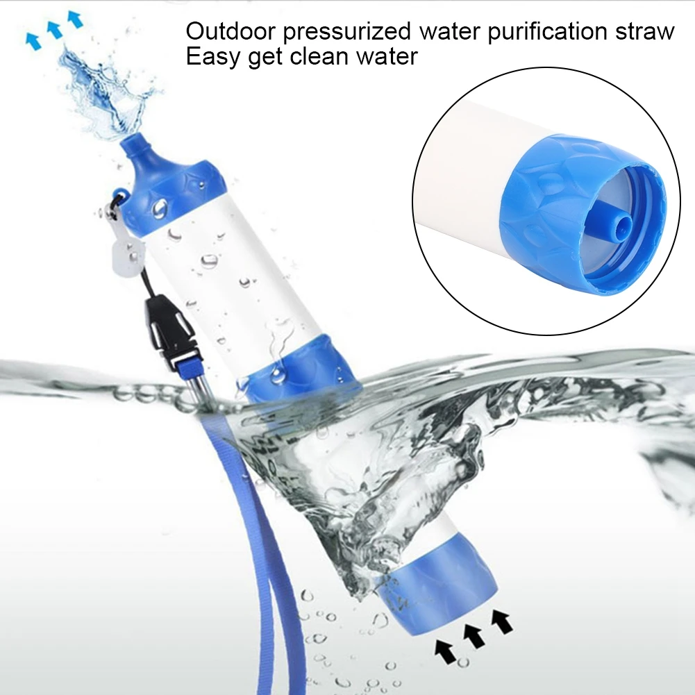 ABS Food Grade Plastic Outdoor Water Purification Straw Portable Filter Sucker Emergency Direct Drinking for Hiking Camping |