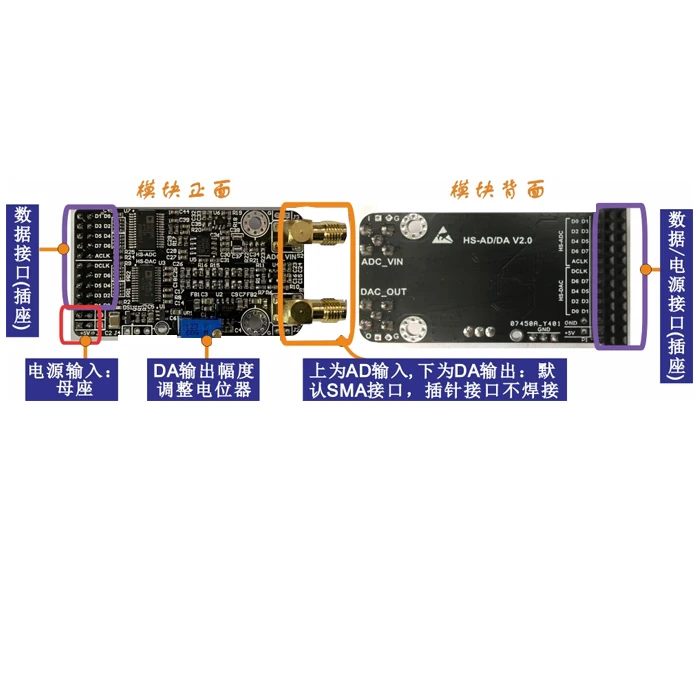 Высокоскоростной модуль AD AD9280 AD9708 для сбора данных с поддержкой макетной платы