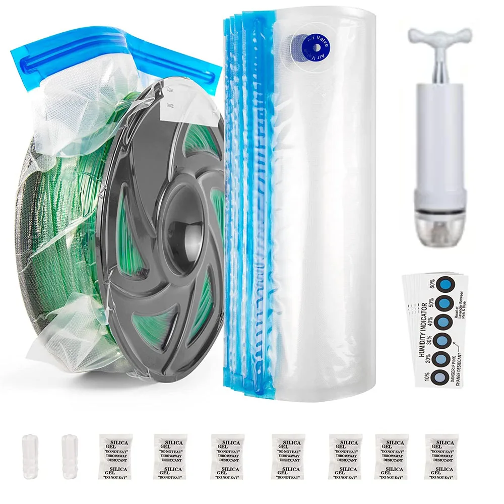 Bolsa de almacenamiento de filamentos de impresora 3D, bolsa de vacío de ABS/PLA, secador de filamentos de seguridad, bolsas de sellado al vacío resistentes a la humedad, bomba de mano