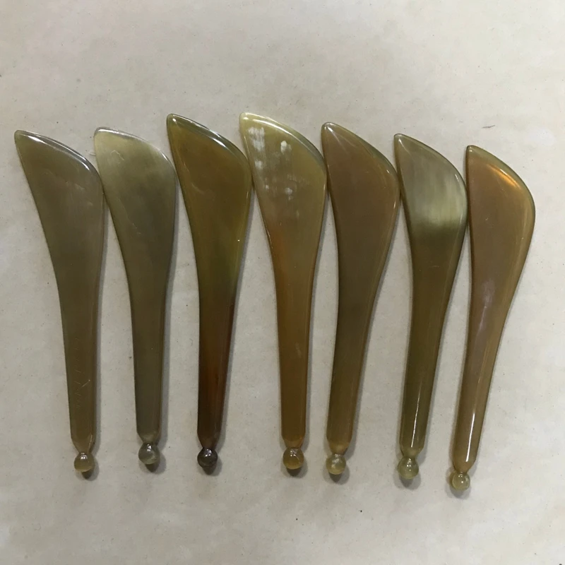 Натуральная скребковая пластина из быка для массажа Gua Sha, лифтинга лица, удаления морщин и традиционной китайской аккупунктуры.