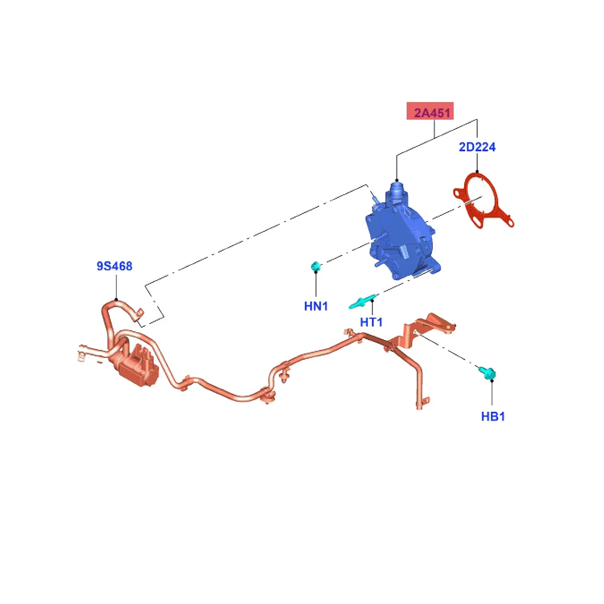 

Двойной тормозной вакуумный насос в сборе для Ford Mondeo DS7G-2A451-CB 1,5 T 2013-2018 Focus Taurus DS7G2A451CB