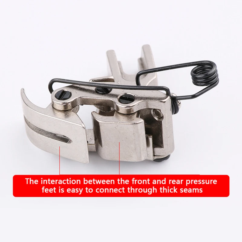 

New 1Pc KT141 Industrial Flat Car Front Rear Interactive Presser Foot For Sewing Uneven Thick Fabric Sewing Machine Accessories