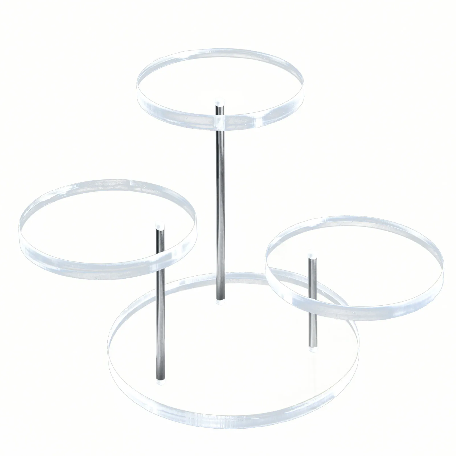 

3-слойная круглая акриловая подставка-органайзер для парфюма, подставка для демонстрации или коллекции, держатель для колец, серег, хранени...