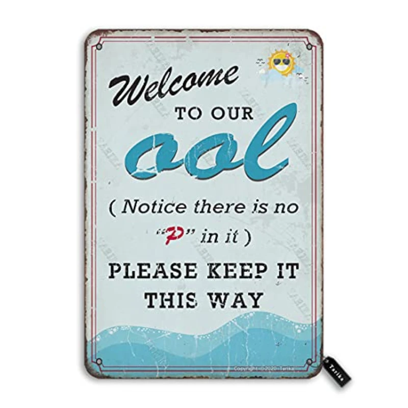 

Welcome To Our Pool Rusty Metal Tin Sign Funny Metal Posters Industrial Decor Bar Home Garage Trainspotting 8x12 In Tin Plaque