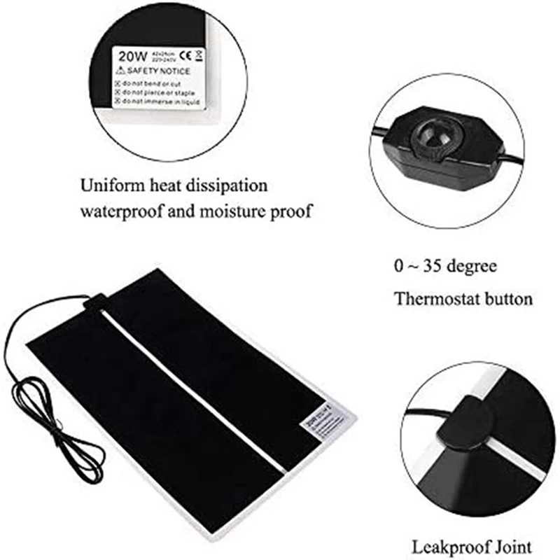 Грелка для рептилий под баком Террариум с контролем температуры черепахи змей