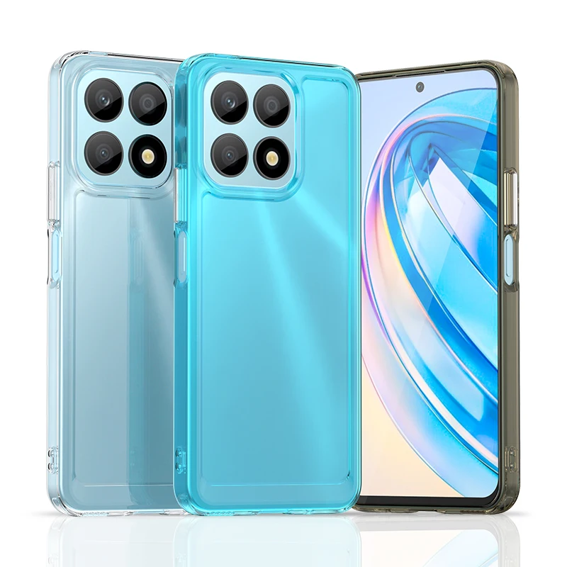

Clear Case For Honor X8A 5G Cover For Honor X8A Fundas Coque Candy Color Soft Flexible TPU Back Bumper For Honor X8A