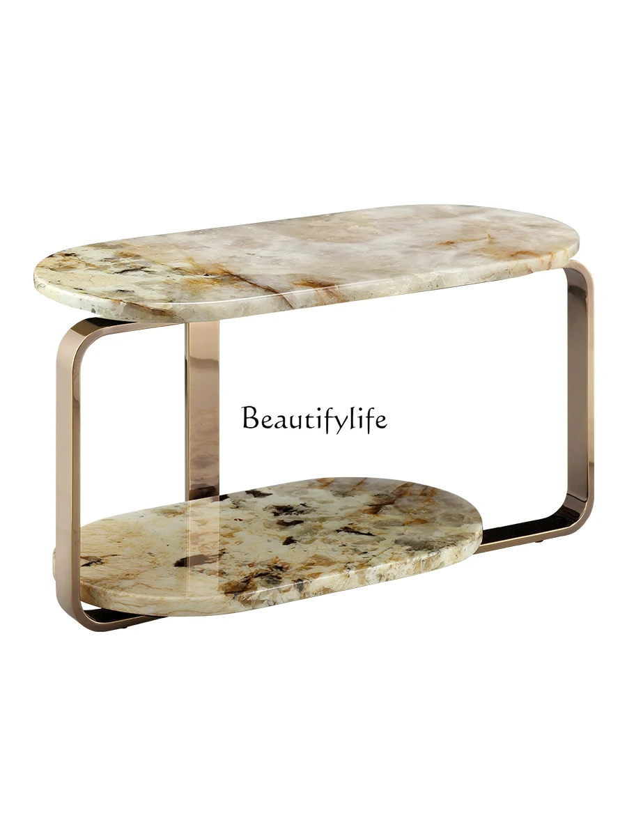 Итальянский светлый роскошный мраморный столик Pandora для гостиной диван круглый