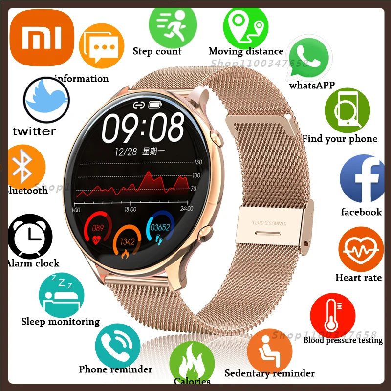 

Xiaomi 2022 Women Smart Watch Real-time Weather Forecast Activity Tracker Heart Rate Monitor Sports Ladies Smart Watch Me