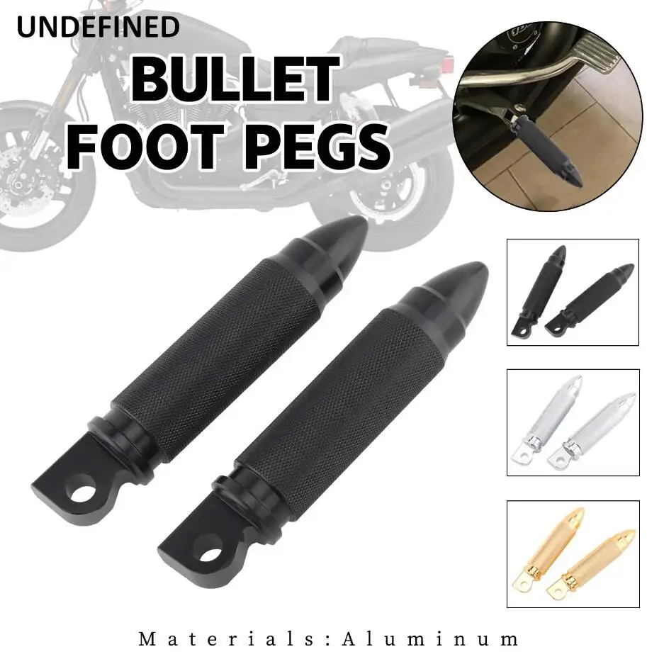 

Motorcycle Foot Pegs Bullet Footpegs Footrests For Harley Sportster 883 Dyna Street Bob Softail Fat Boy Touring Bobber Chopper