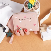 low price processing women holder foldable small purse zipper card case high quality female wallets