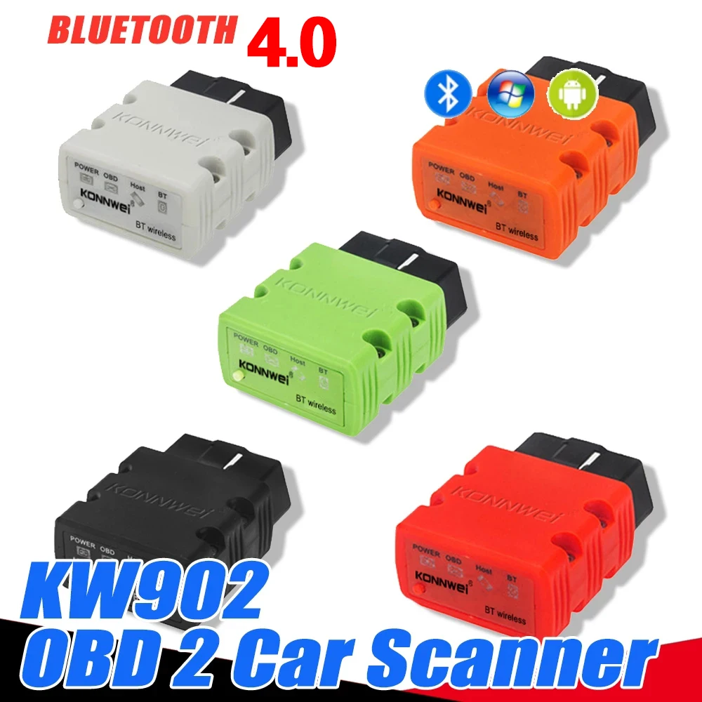 

KONNWEI Elm327 V1.5 Bluetooth KW902 OBD2 Elm 327 OBD 2 Car Diagnostic-Tool Scanner V1.5 Chip PIC18F25K80 ELM327 For iOS Android