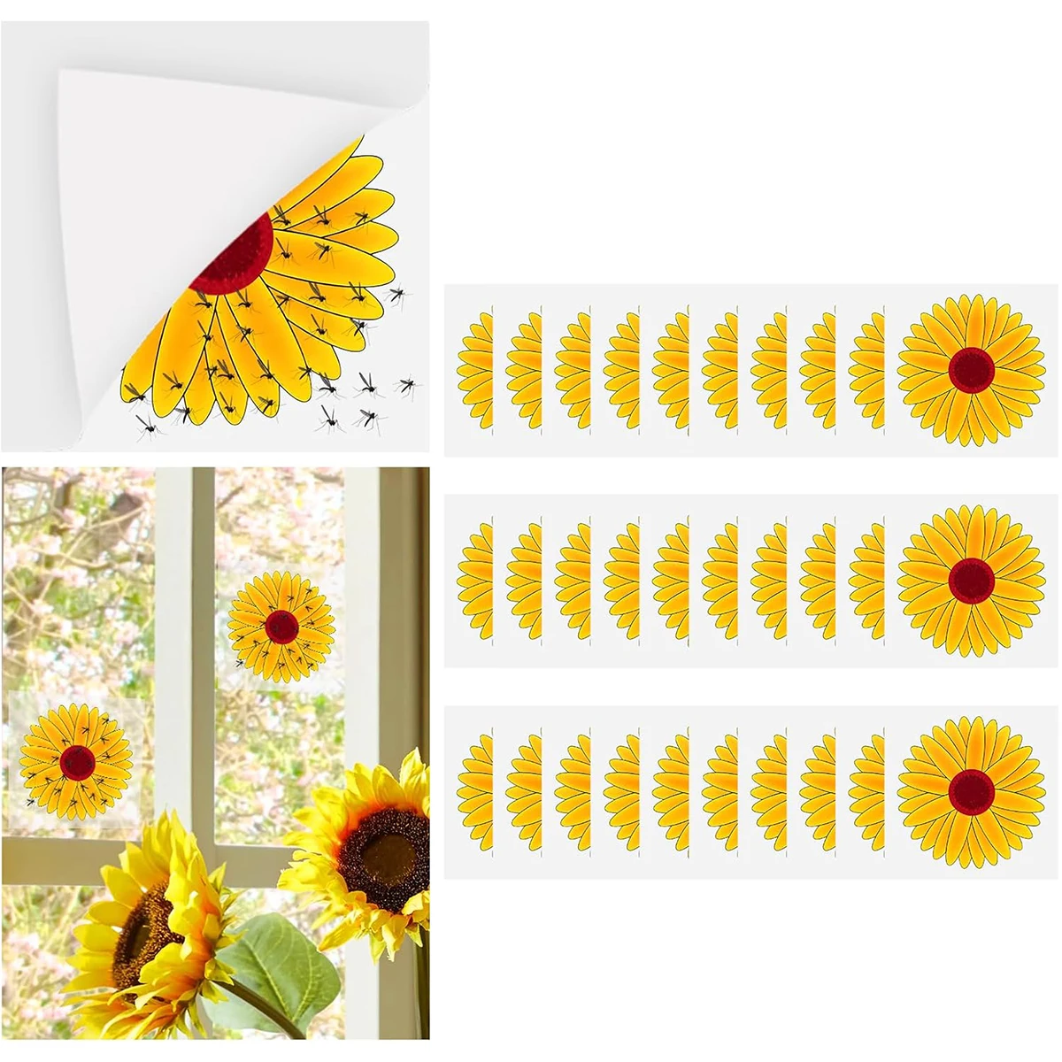 

Наклейки-ловушки для окон подсолнух 50 шт
