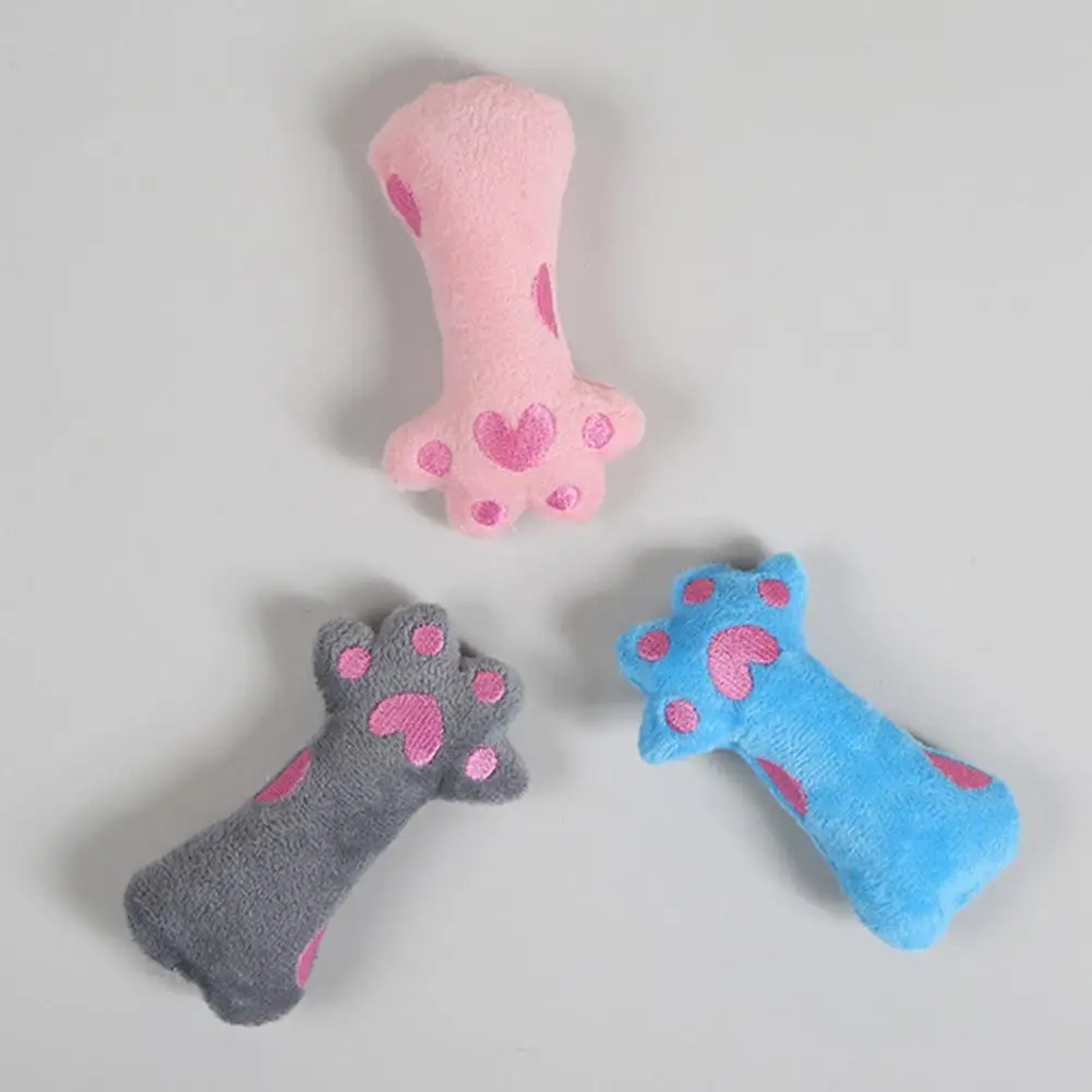 

Lovely Catnip Toy Cute Paw Shape Realistic Pet Entertaining Plush Toy Flexible Cat Plush Toy Cat Accessories