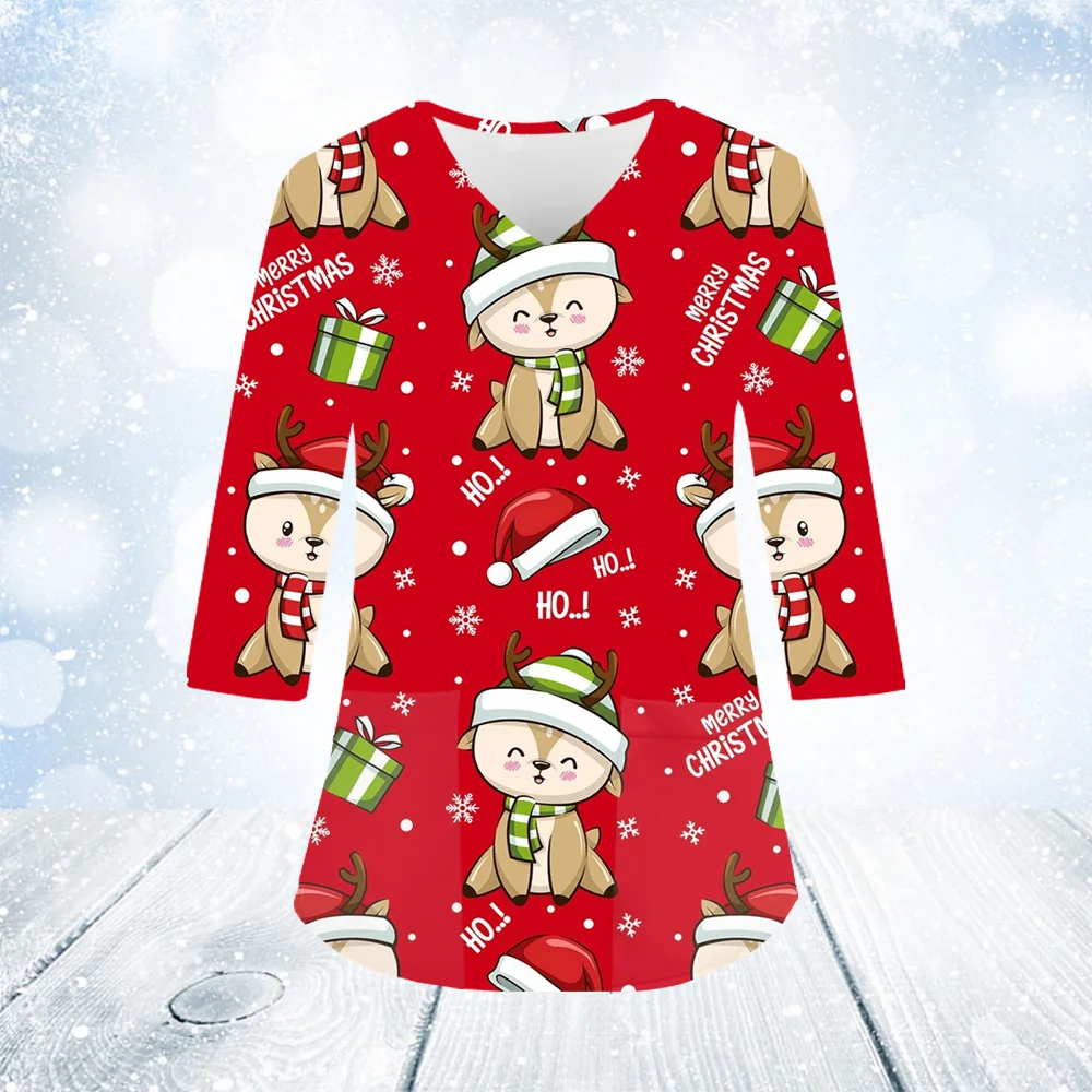 Хирургическая униформа женская рождественская мультяшная принт ветеринарная