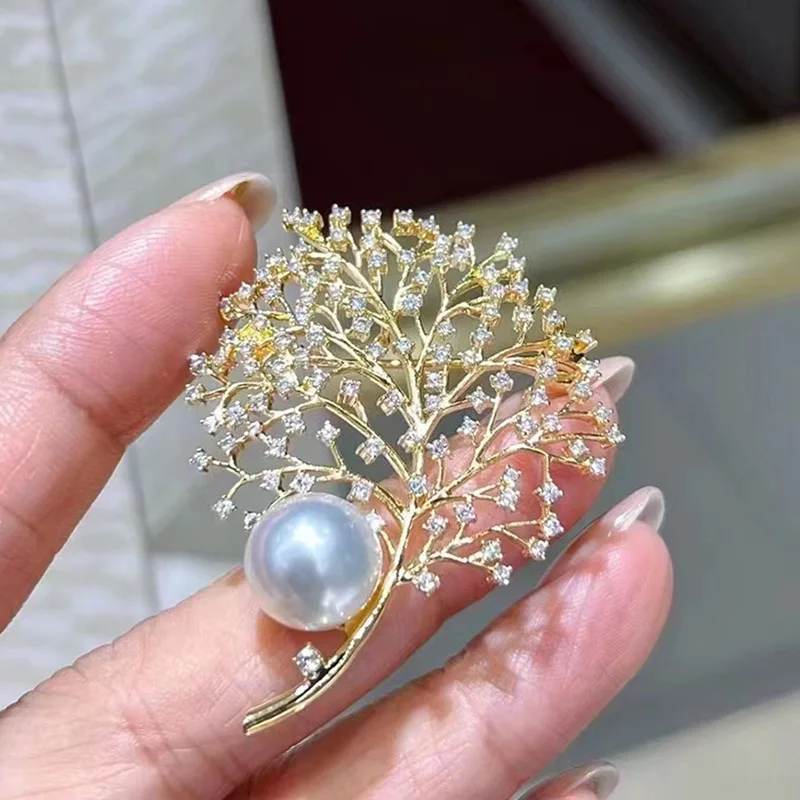 DIYA аксессуары медное золото микроинкрустация цирконом брошь в виде