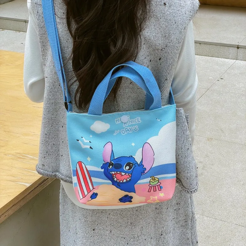 Kawaii Stitch сумка через плечо Disney аксессуары для хранения Messenger Lilo рюкзак холщовая