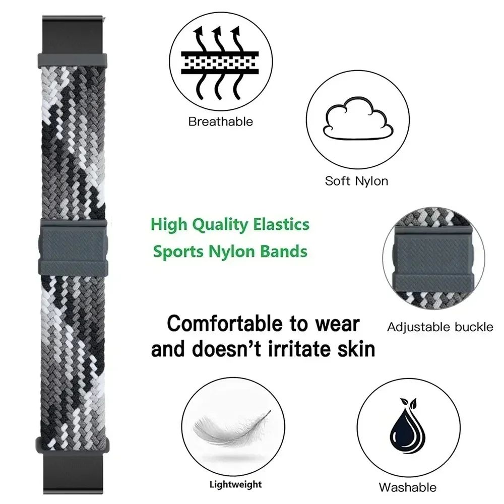 Ремешок нейлоновый для Garmin Fenix 8 E 6 6XPro 7 7xpro эластичный быстросъемный браслет