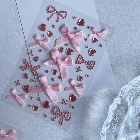Стикер для телефона 3D сердечко розового цвета