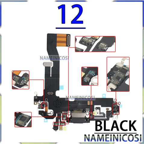 USB-порт Зарядное устройство Док-станция соединитель микрофон кабель для IPhone 11 12 Pro Max 11P 11PM 12 P 12PM док-станция зарядная плата гибкий модуль