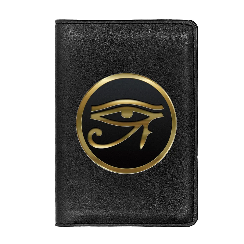 

High Quality Wedjat Eye Printing Leather Passport Cover Men Women Holder ID Credit Card Travel Accessories Passport Case
