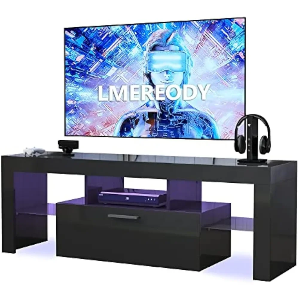 

Подставка для телевизора 32/40/50/55 дюймов, игровой развлекательный центр с фонариками, высокоглянцевые подставки для телевизора с хранилищем