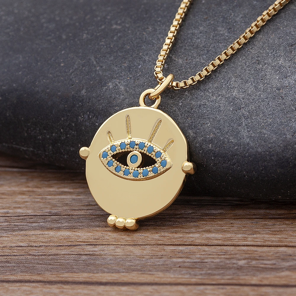

Nidin Turkey Lucky Blue Evil Eye Pendant Gold Color Charm Rhinestone Choker Necklace for Women Boho Party Jewlery Wholesale