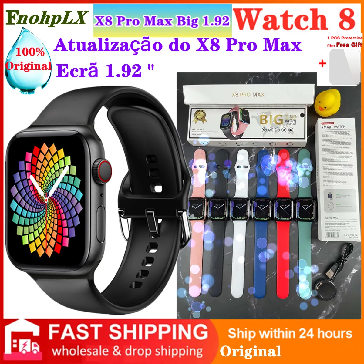 

X8 Pro Max Big Smart Watch Message Reminder SmartWatch 1.92 inch Dialing Sports Sleep Monitoring Heart-rate PK X9 i7 Pro DT8 IW8