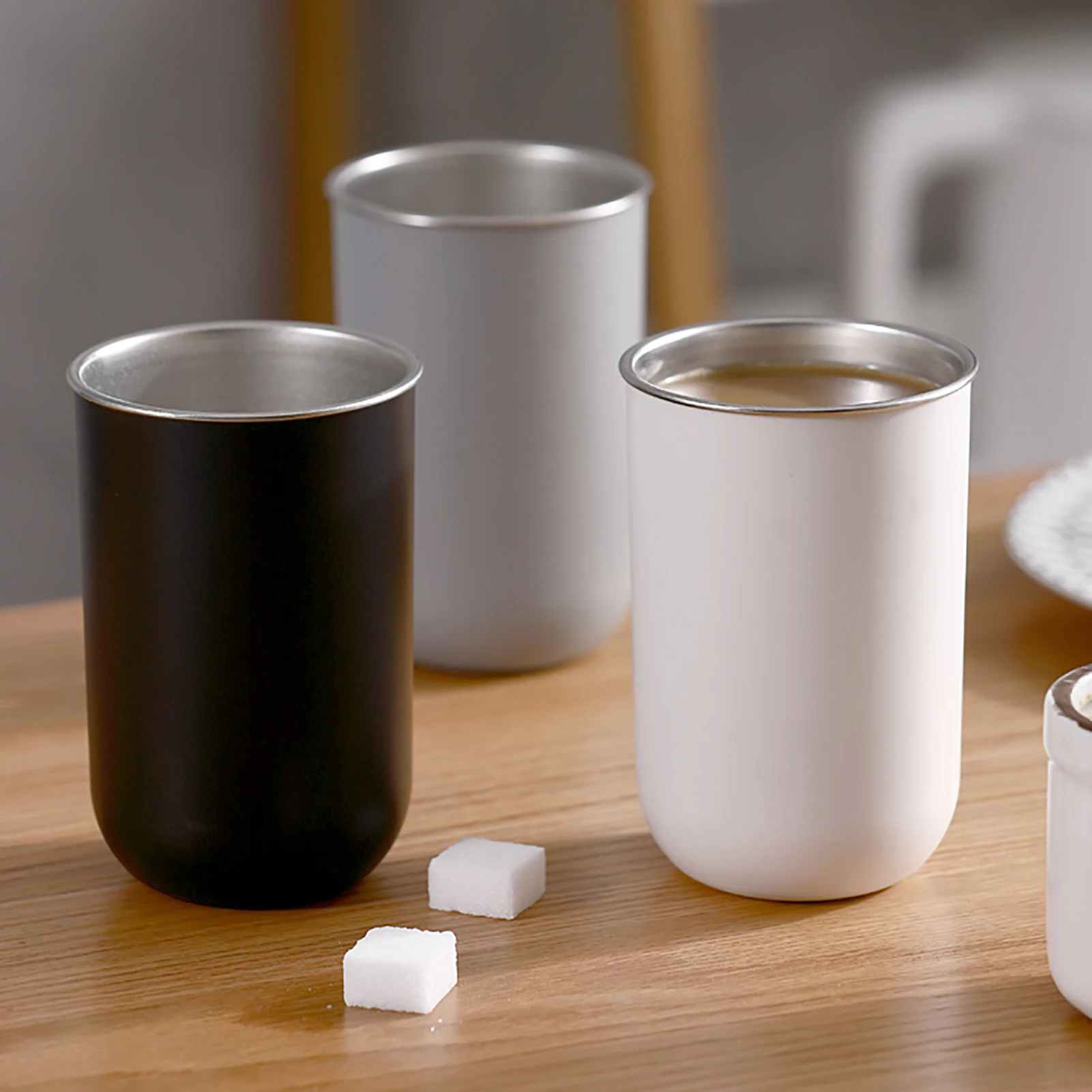 

300ml Double Wall Stainless Steel Water Cup Thermos Mug Nordic Simplicity Pure Color Gargle Cup Coffee Tea Juice Drinking Cup