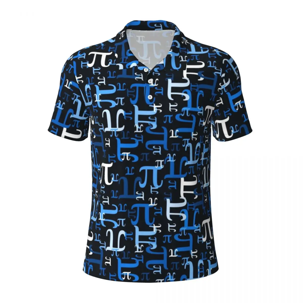 Забавные математические повседневные рубашки поло синие футболки с