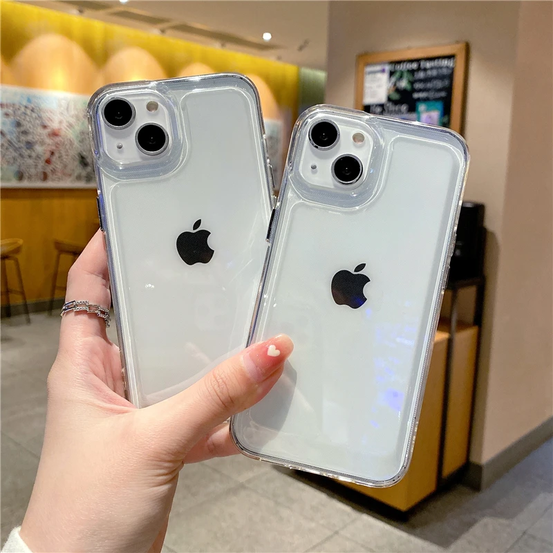 Прозрачный чехол HD для iPhone 13 12 11 Pro Max XR XS X 7 8 Plus SE 2022 противоударный бампер
