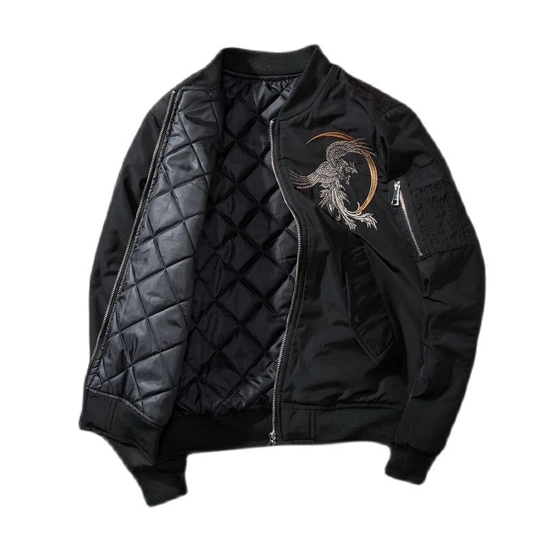 

Мужская куртка-бомбер с вышивкой Феникс, весна-зима, куртка пилота MA1 с подкладкой, бейсбольная куртка Yokosuka Sukajan 2022, Японская уличная одежда