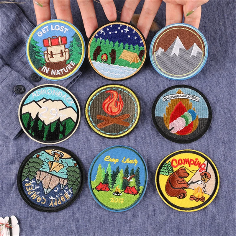 

Mix 9Pcs/Lot Cartoon Laber Handmade DIY Cotton Weaving Embroidery Patch Clothing Cloth Paste Decoration Sewing Accessories