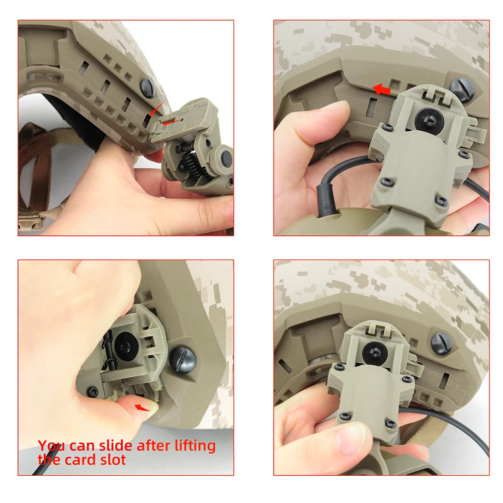 TCLHEADSET Tactical headset with ARC rail adapter Solding headset anti-noise air gun hunting shooting earmuff with Kenwood 2-pin