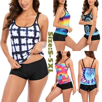 s 5xl summer new split swimsuit printed womens bikini set plus size swimwear