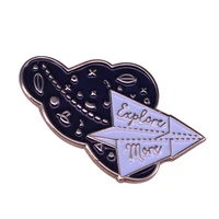 paper airplanes explore more space enamel pin wrap clothes lapel brooch fine badge fashion jewelry friend gift