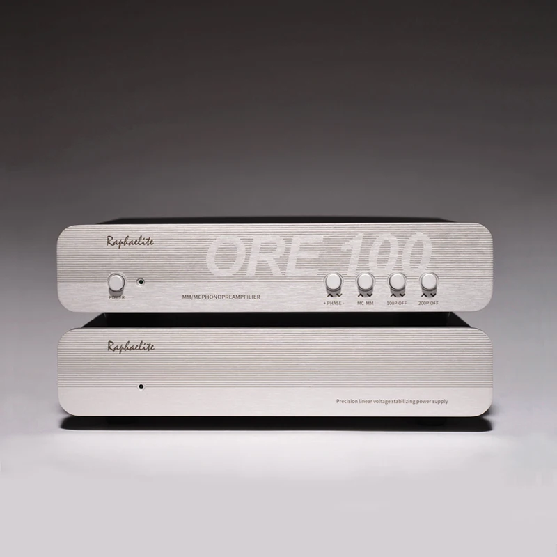 

Raphaelite Ore100 Transistor Mc/mm Attenuation Phono Amplifier, Linear Power Package Optional Mc/mm Simultaneous Input