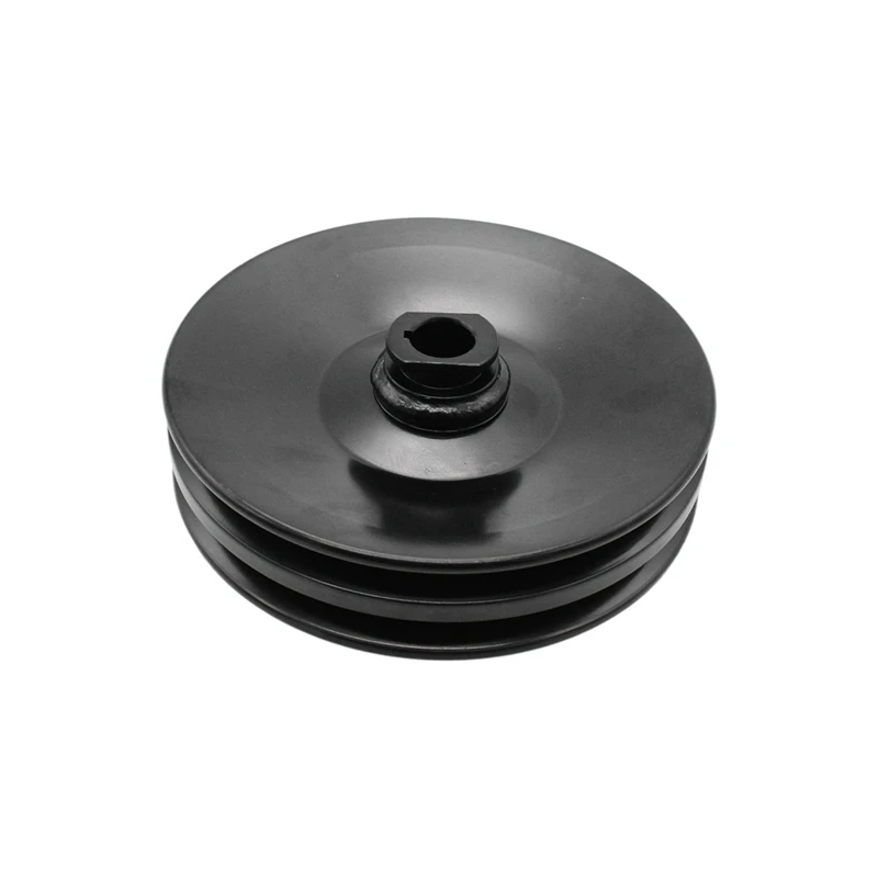 

Black Double Groove Power Steering Pump Pulley Key Way Parts For GM SBC BBC Chevy 350 454