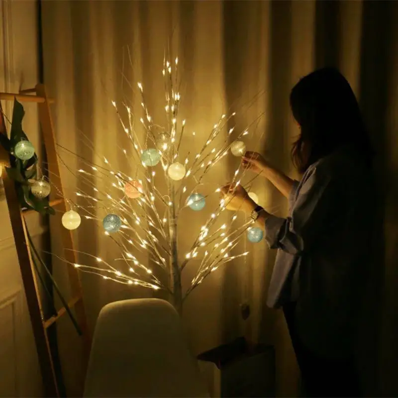 

60cm LED Birch Tree Light USB Willow Branch Lamp LED Firework Landscape Light Decor Night Light For Home Party Wedding Christmas