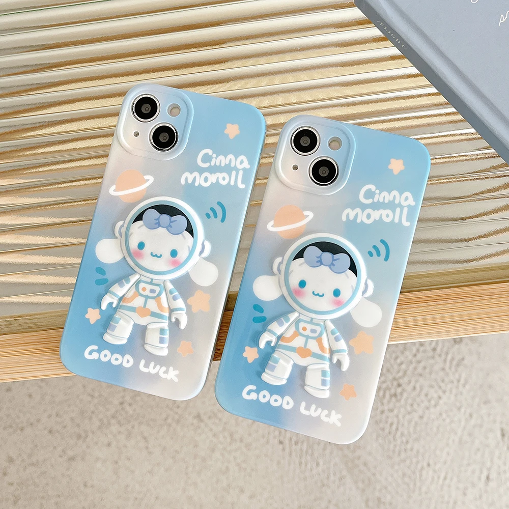 

Cute 3D Stereoscopic astronaut sanrio cinnamoroll Phone Case For Iphone 11 12 13 Pro Max X Xs Xr Soft Silicone Cover
