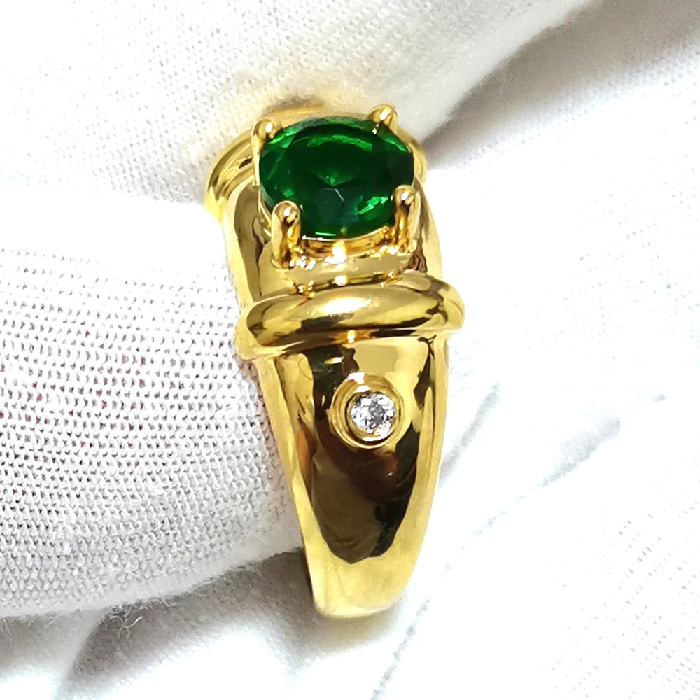 Мужское кольцо с круглым камнем 7 мм