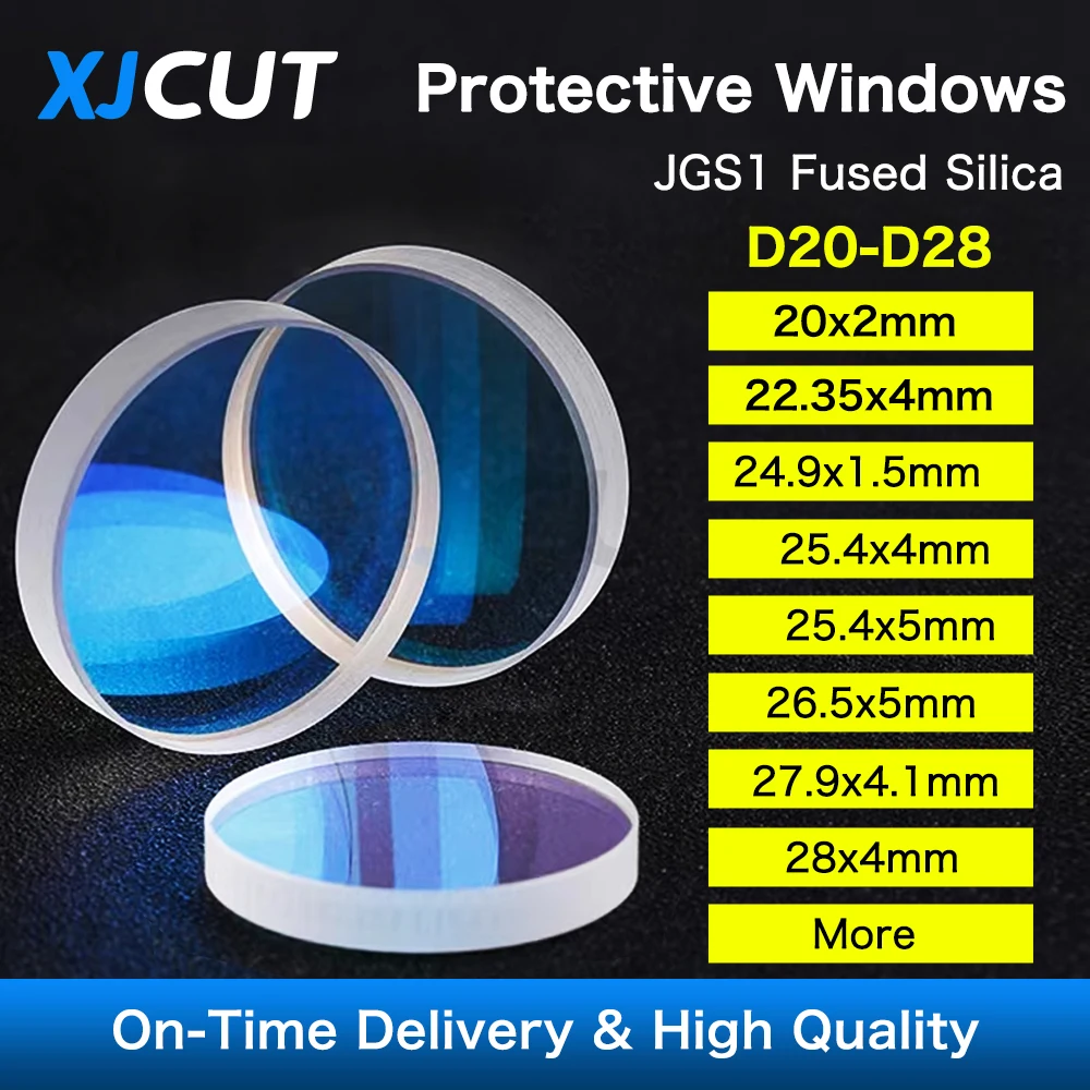 XJCUT 20Pcs/lot Laser Protective Lens/Window Protective Windows D20 Series 20*2 27.9*4.1 24.9*1.5 For Fiber Cutting Machine