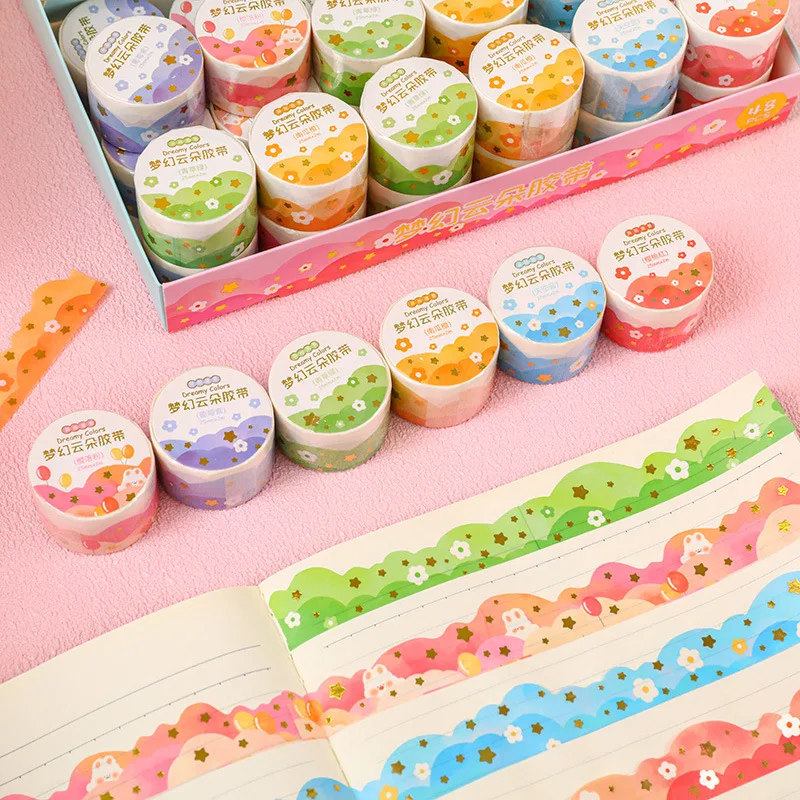 

3 pcs/lot 2.5cm*2m Kawaii Dream Cloud Washi Tapes Masking Tape Scrapbooking Diy Journal Stationery School Office Supplies Cute