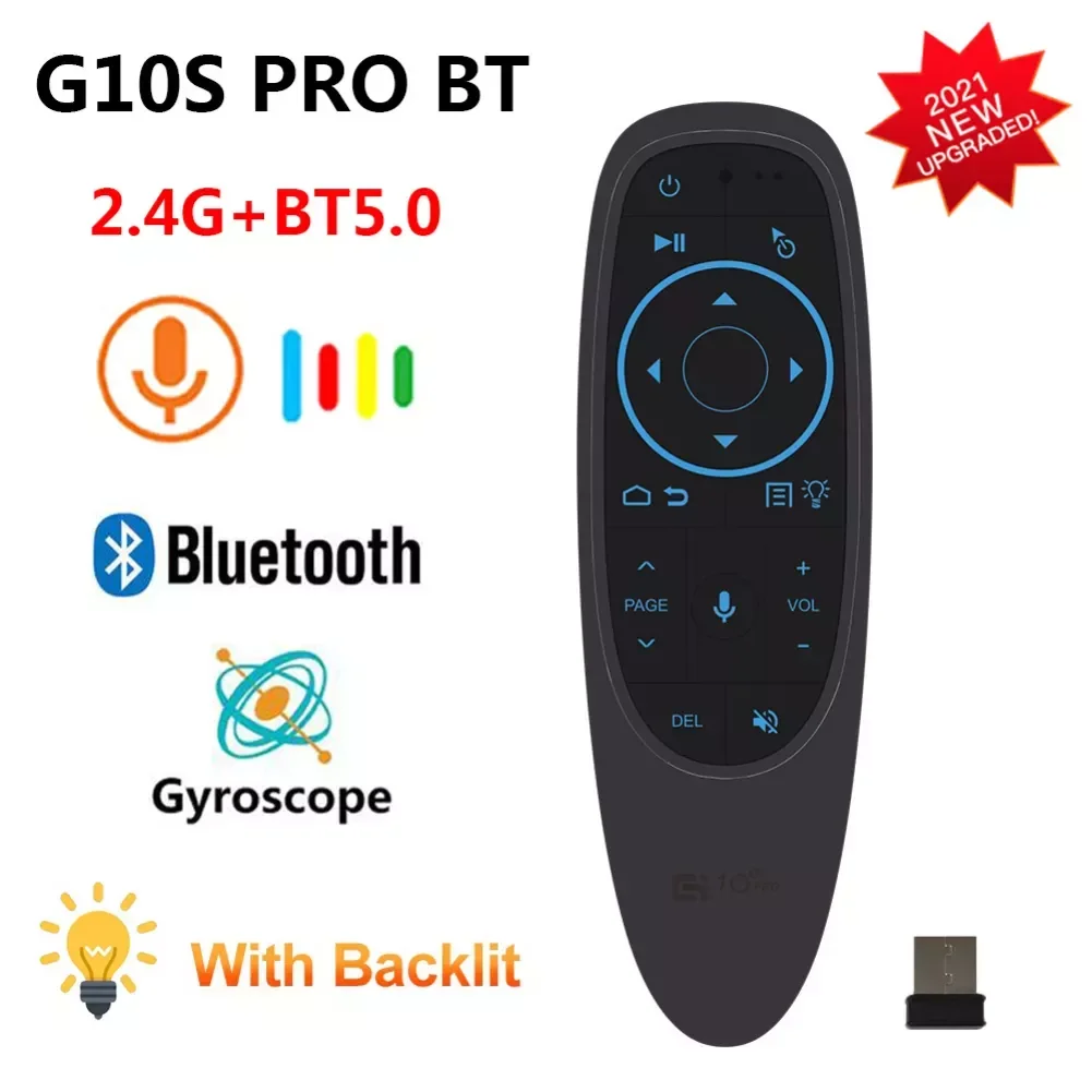 

Пульт дистанционного управления G10S Pro Air Mouse, 2,4 ГГц, Bluetooth, гироскоп