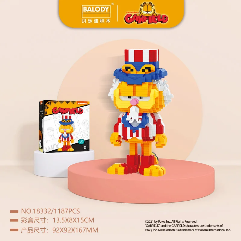 Balody Mini Blocks Magic Cartoon Garfield Cat Anime Figures Collection Building Toy DIY Bricks for Kids Present Girl Gift 18133 | Игрушки и
