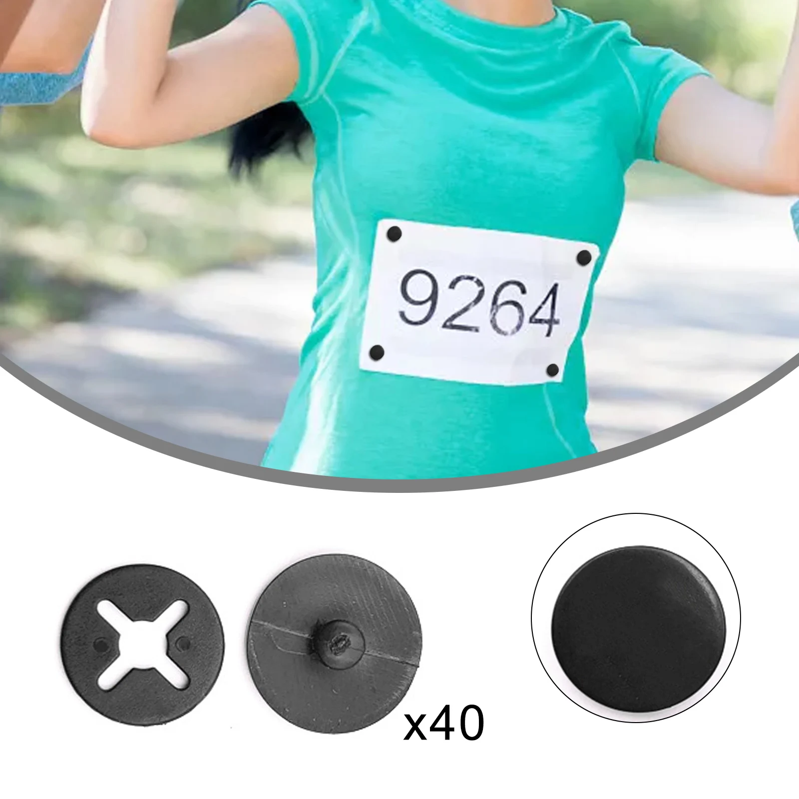 

40 Pack Running Number Clips Hot Sale Race Bib Holders Running Fix Clips Number Belt Cloth Buckle Triathlon Run Cycling Accessor
