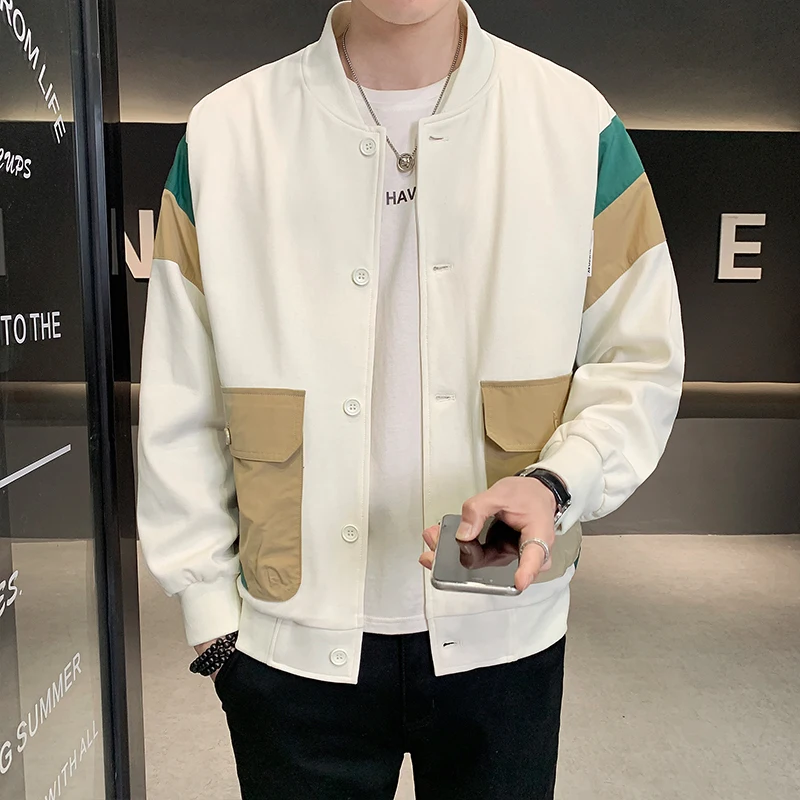 2024 весенне-осенняя трикотажная верхняя одежда с бейсбольным воротником мужская